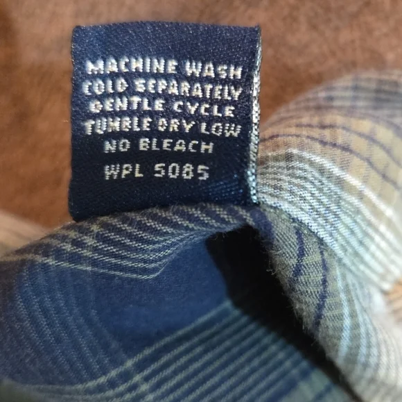 Nautica Jeans Co  Boys Blue Plaid Button Down Long Sleeve Shirt Size S - Picture 7 of 10